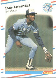 1988 Fleer Baseball Cards      109     Tony Fernandez